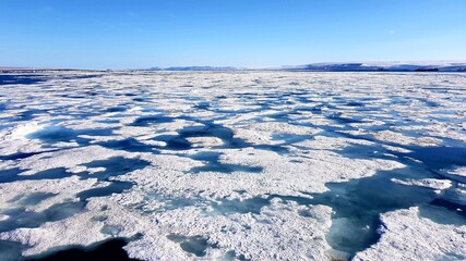 Ice floes on the barents sea, close to Spitzbergen