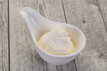 Sour cream in the bowl