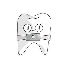Cute tooth figure cartoon illustration