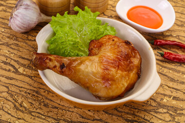 Roasted chicken leg