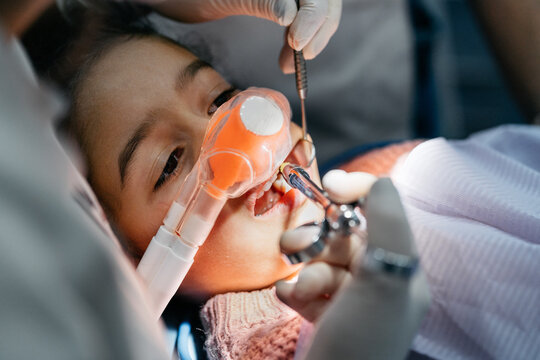 Child at dentist with conscious sedation