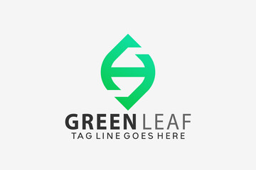 Letter H Green Leaf Logo Design Vector Illustration