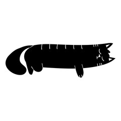 Cute black cat cartoon character