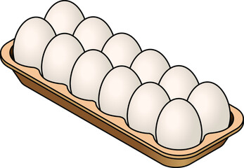 A carton of 12 white eggs.