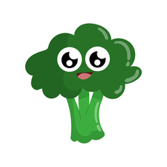 Cute broccoli vegetable cartoon character