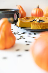 oranger Kuchen aus K&uuml;rbis a la K&auml;sekuchen f&uuml;r Thanksgiving