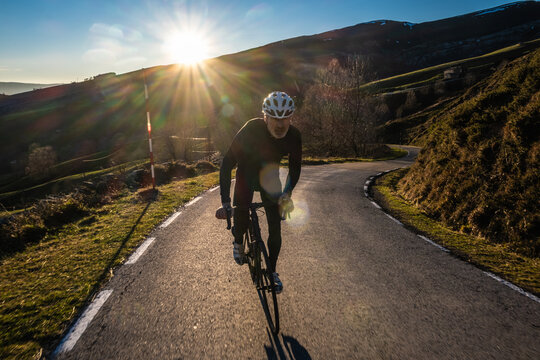 An ex professional cyclist goes uphill