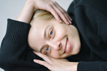 portrait of a smiling blonde