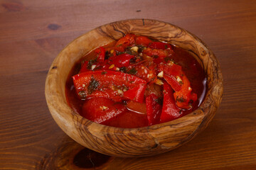 Pickled bell pepper with herbs