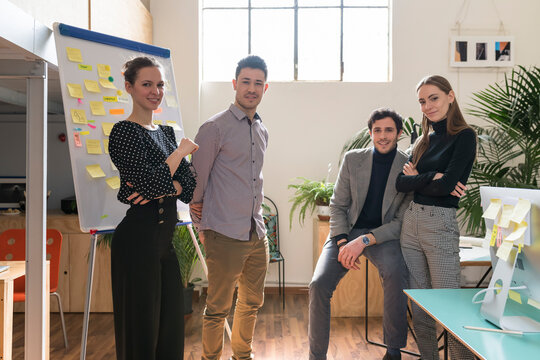 Business team portrait in modern studio