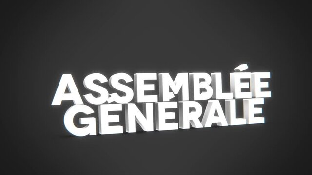 assembl&eacute;e g&eacute;n&eacute;rale 3D blanc fond noir