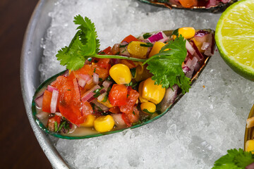 Mussels with vegetables and sauce