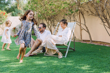 Family in the garden