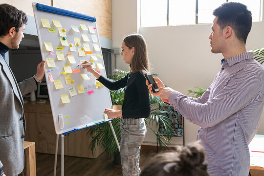 Young businesspeople working in a modern office