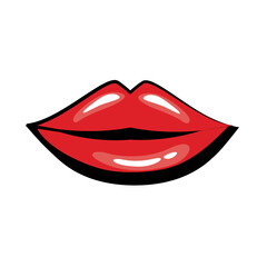Pop art mouth closed fill style icon