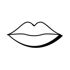 Pop art mouth closedline style icon