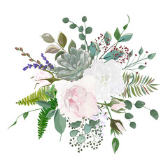 Beautiful bouquet with flowers. Vector illustration. EPS 10