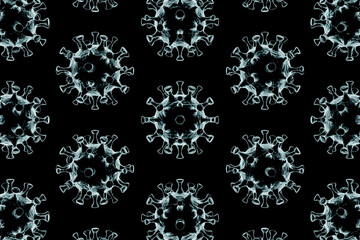 Microscopic simulation of COVID-19 virus pattern