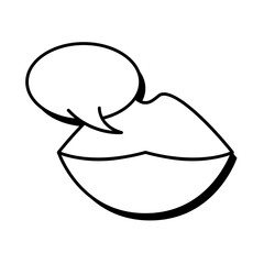 Pop art mouth closed kissingline style icon