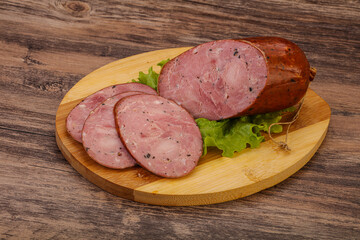 Smoked ham sausage with spices