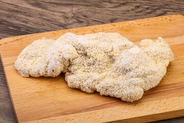 Raw meat schnitzel for roast