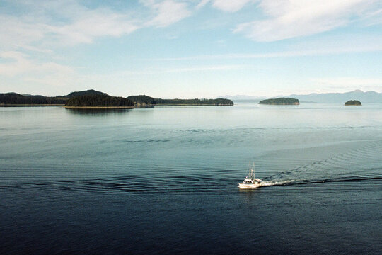 A Fishing Boat On Open Water