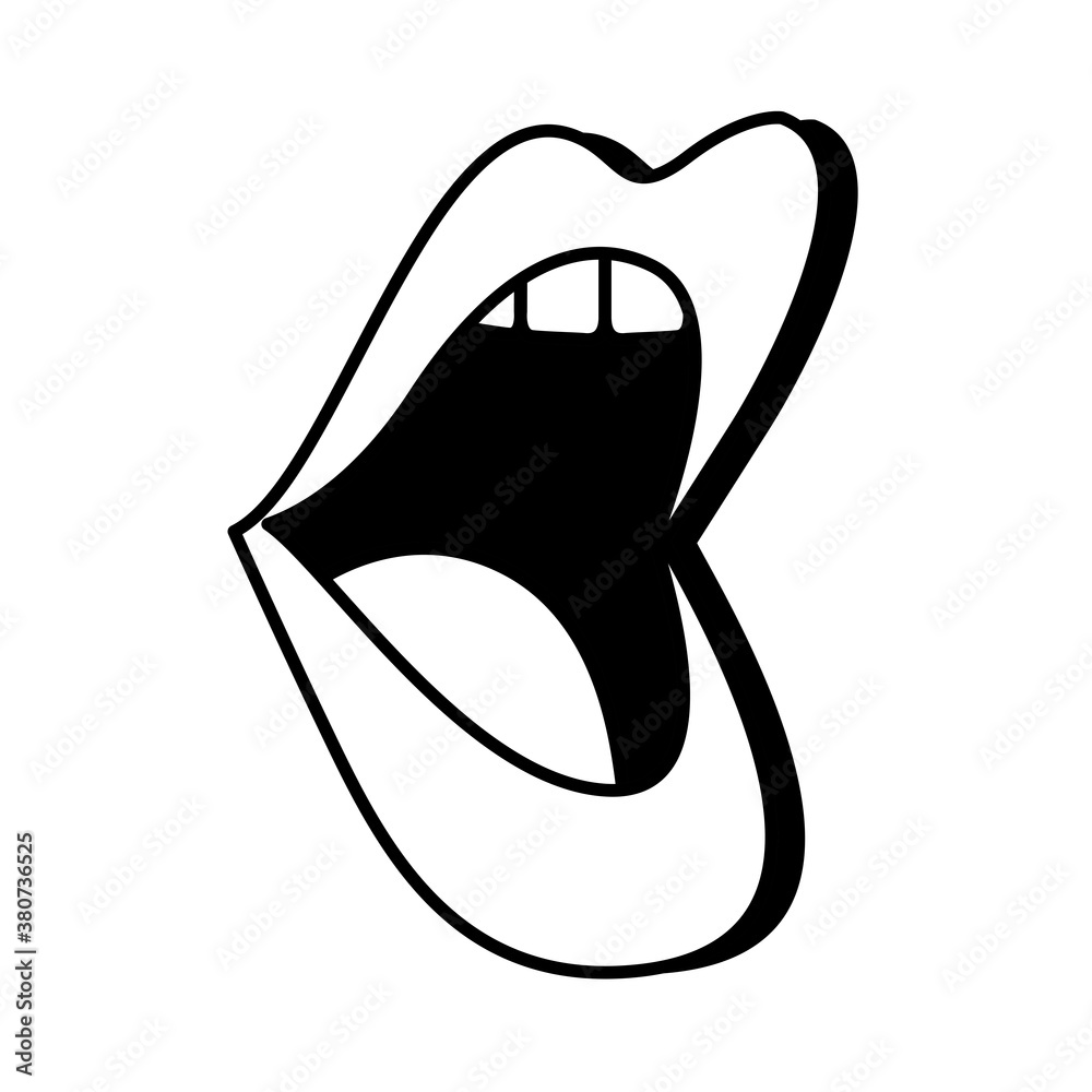 Sticker Pop art mouth openline style