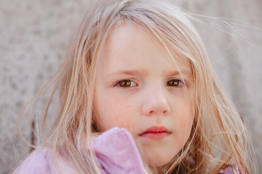 Portrait Of Sad Child, Crying