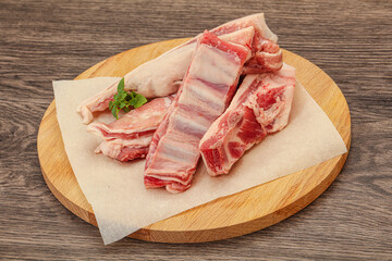 Raw lamb ribs for cooking