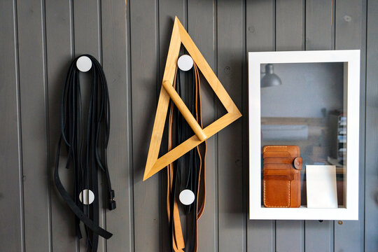 wall in a leather workshop