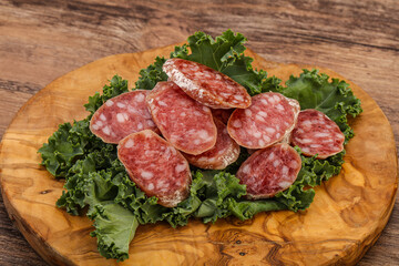 Iberian pork Fuet sausage slices
