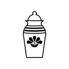 ceramic jar dia de los muertos decoration line style icon