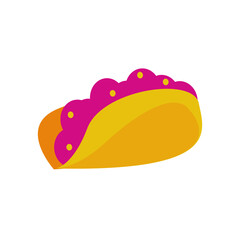delicious mexican tacos traditional food flat style icon