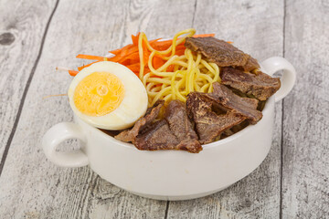 Japanese cuisine - Ramen soup with beef