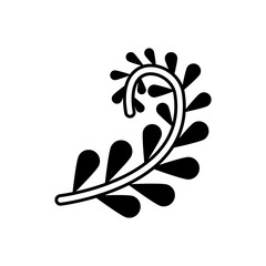 branch with leafs line style icon