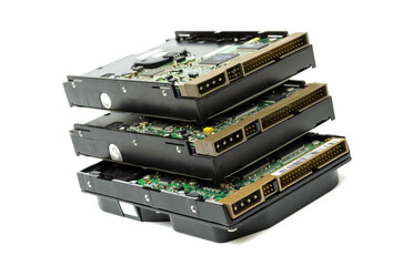 hard disk drives to store information on a white background