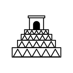 mexican pyramid culture line style icon