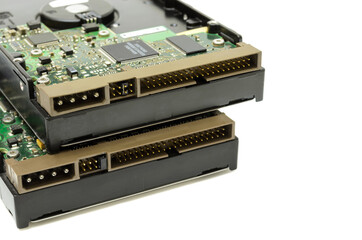 hard disk drives to store information on a white background