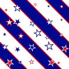 United States Stars and Stripes Election background illustration - Seamless Pattern