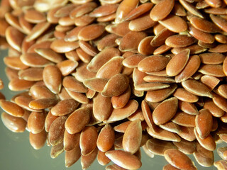 Beautiful flax seed from close up