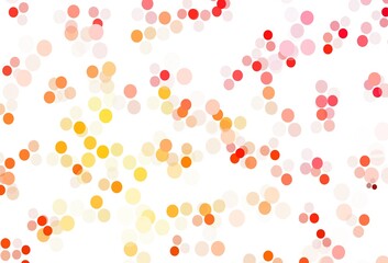 Light Red, Yellow vector backdrop with dots.