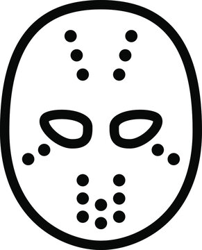 Black and white drawing of a mask - ice hockey.
