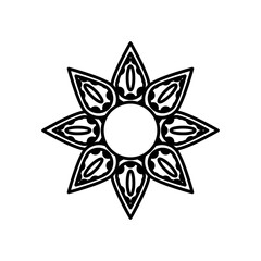 beautiful flower garden line style icon