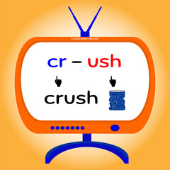 consonant blend, education for kids, vector