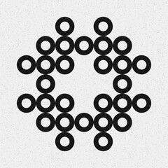 Abstract Cross Pattern Dots Logo generative computational art illustration