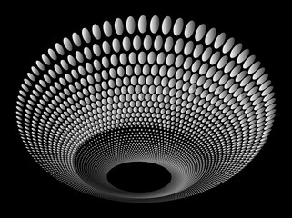 Dotted Halftone Vector Spiral Pattern or Texture with Ellipses