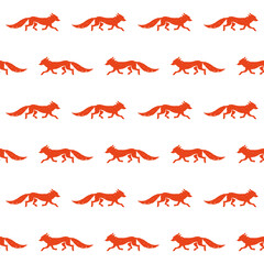 Fox seamless pattern.