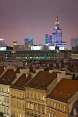 Warsaw and the night lights