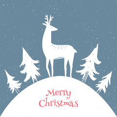 Merry Christmas! Card with deer