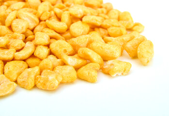 Corn cereals isolated on white background